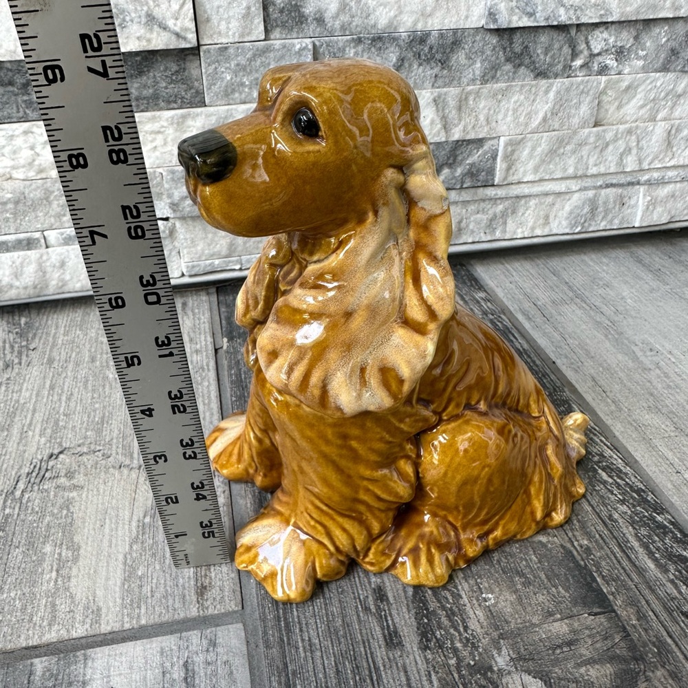 Blonde Cocker Spaniel Life Like Ceramic Sitting Dog  Figurine 9” Royal Haegee? - Picture 8 of 17